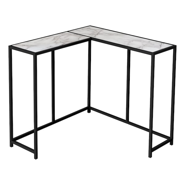 Monarch Specialties Accent Table, Console, Entryway, Narrow, Corner, Living Room, Bedroom, Metal, White Marble Look I 2159 - main